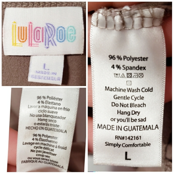 NWOT LulaRoe Tan high low Tunic Top size Large - Picture 3 of 4